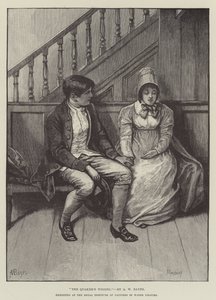 Quaker&39;s Wooing、ロイヤルインスティテュートオブペインターズオブウォーターカラーズに展示 作： Alfred Walter Bayes